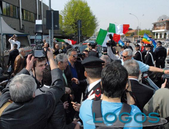 Marcallo - Bossi all'inaugurazione di Viale Padania