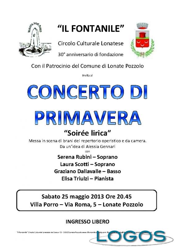 Lonate Pozzolo - Concerto di Primavera 2013, la locandina