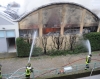 Vanzaghello - Vigili del fuoco al lavoro per spegnere l'incendio (Foto Pubblifoto)