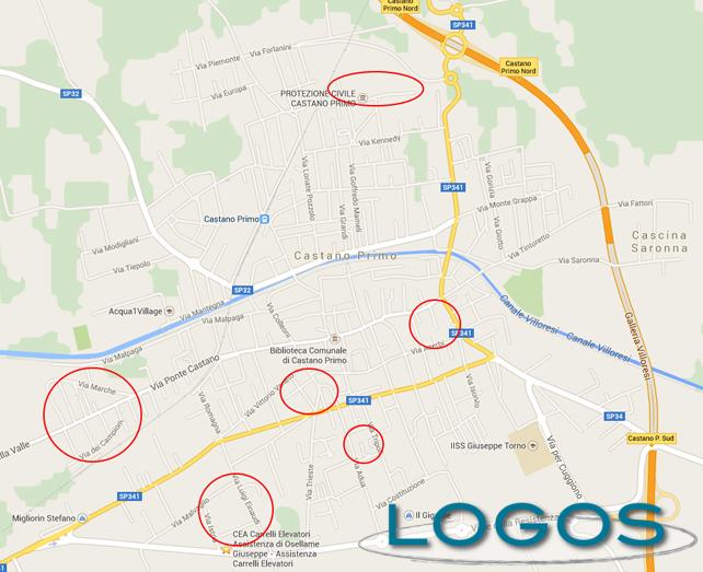 Castano Primo - La mappa con le prime zone del 'Controllo del vicinato' Castano Primo - La mappa con le prime zone del 'Controllo del vicinato'