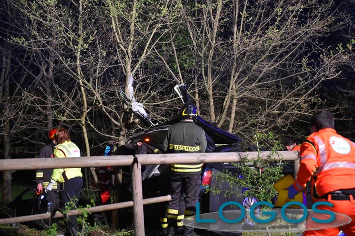 Castano Primo - I soccorritori sul luogo dell'incidente