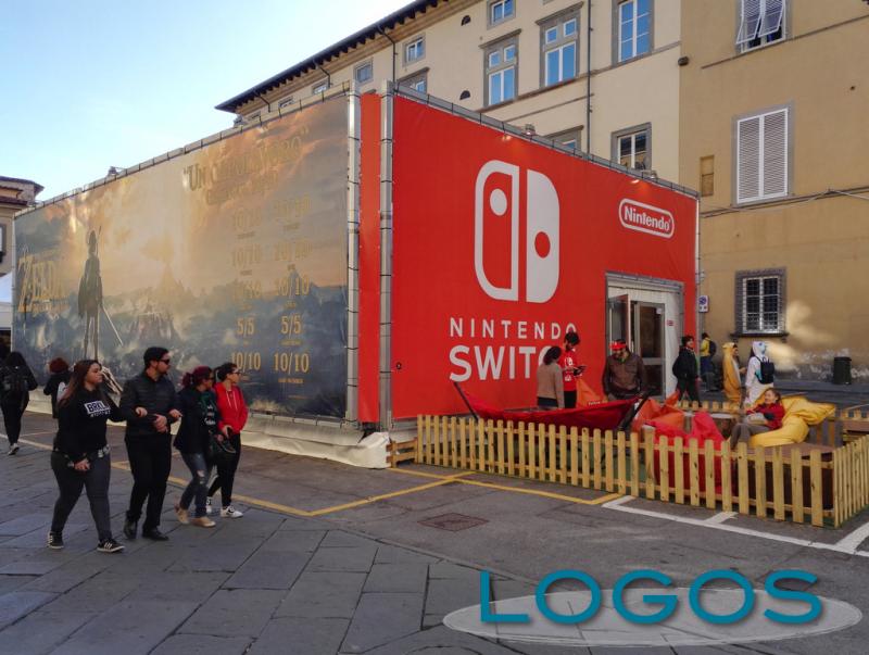Il padiglione di Nintendo Switch in piazza Bernardini a Lucca Comics & Games