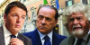 Il bastian contrario - Renzi, Berlusconi e Grillo (Foto internet)