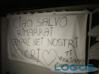 Magnago - Uno striscione sul luogo dell'incidente 