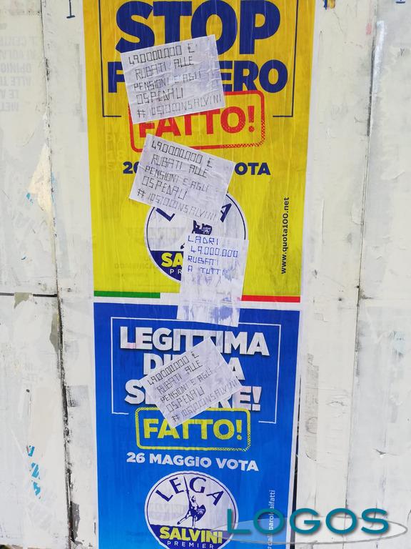 Inveruno - Manifesti elettorali danneggiati 2019