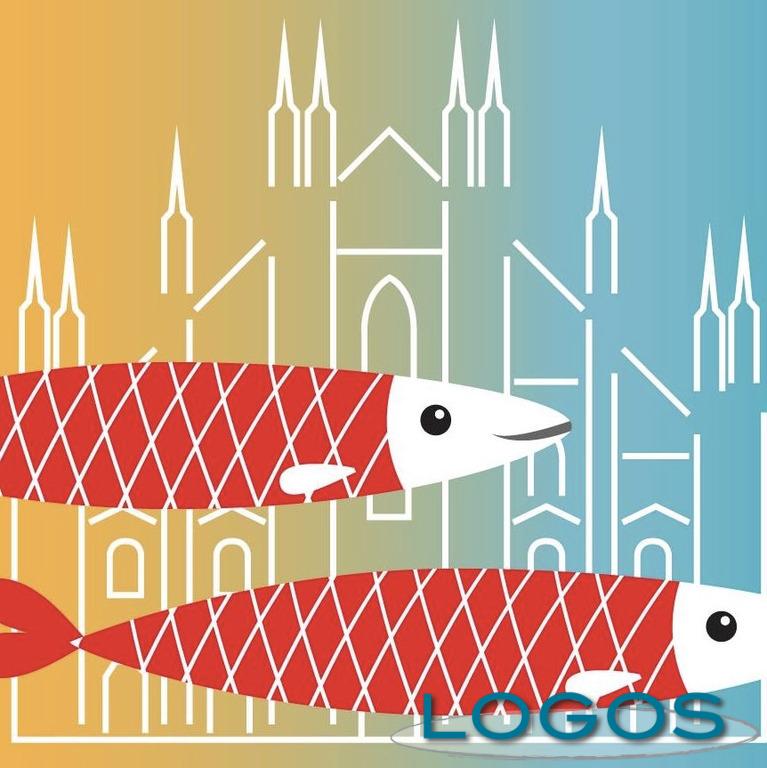 Milano - Il logo delle 'sardine'