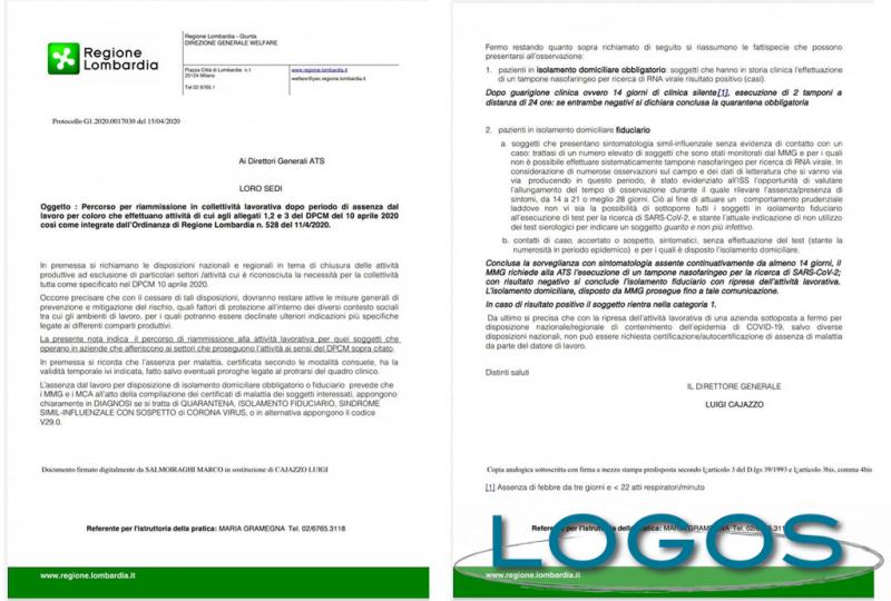 Salute - Lettera di Regione Lombardia ai medici (foto internet)