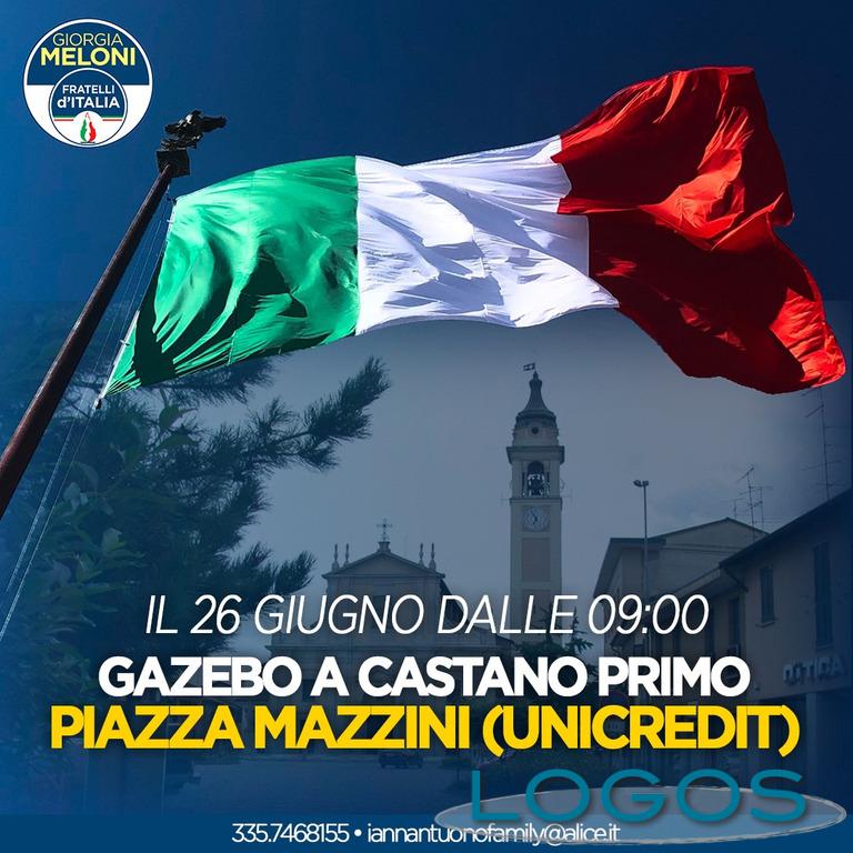 Castano / Politica - Fratelli d'Italia in piazza Mazzini 