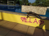 Cuggiono - Le scritte in piscina a Cuggiono 