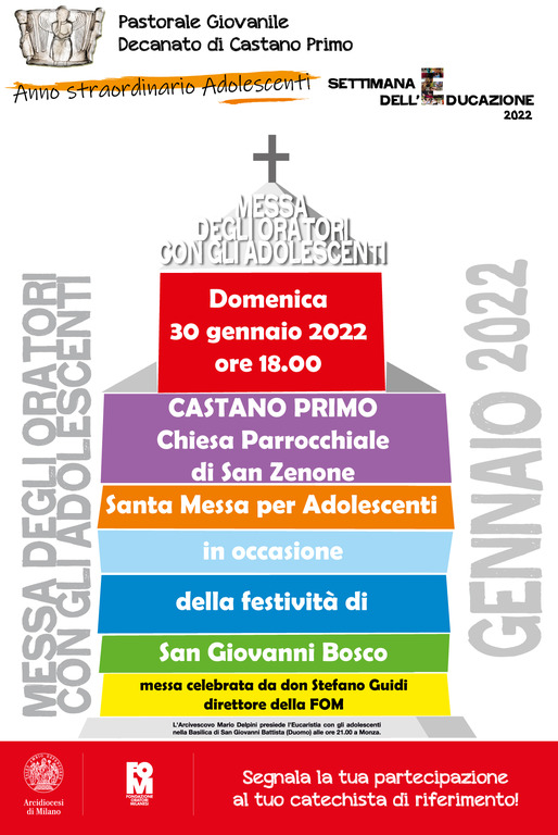Castano Primo - Messa Decanale Adolescenti 2022, la locandina