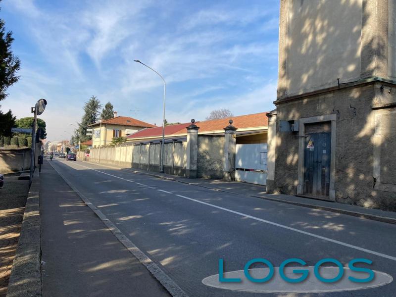 Magnago - La via dove sono avvenuti i danneggiamenti 