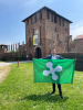 Politica - Fabrizio Cecchetti con la bandiera della Lombardia