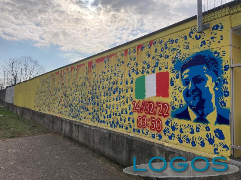 Corbetta - Il murale per l'Ucraina, realizzato in oratorio 