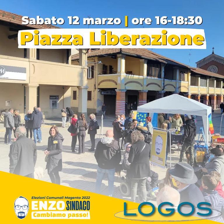 Magenta / Politica - Enzo Salvaggio in piazza Liberazione 