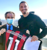 Milano - Il presidente Fontana con Ibrahimovic 