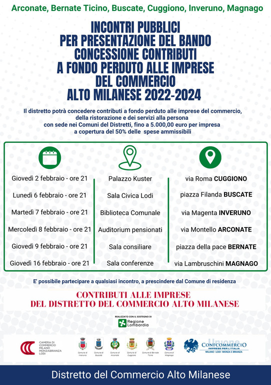 Inveruno - Incontri presentazione Distretto del Commercio 2023