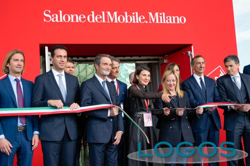 Milano - Inaugurazione salone del mobile con Fontana, Meloni e Garavaglia