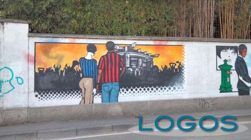 Milano / Sport - Il murales per il derby 