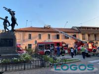 Inveruno - Incendio in piazza San Martino