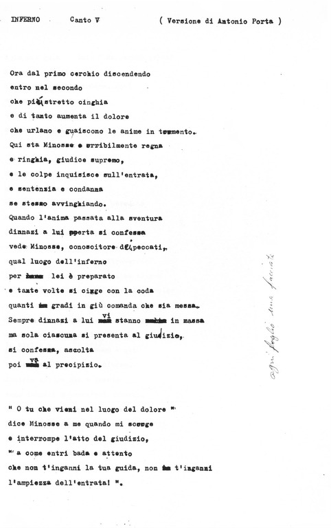 Cultura - Antonio Porta, inferno