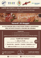 Locandina della serata di beneficienza a Dairago