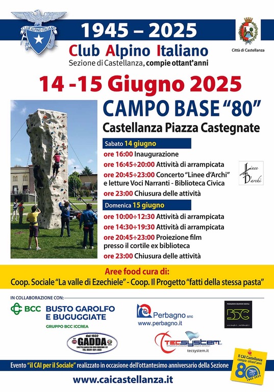 CAMPO BASE 80: l'iniziativa CAI per portare la montagna in città. 