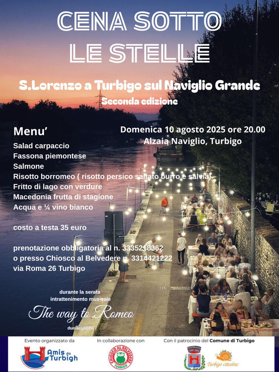 Turbigo / Eventi - 'Cena sotto le stelle' Turbigo / Eventi - 'Cena sotto le stelle'