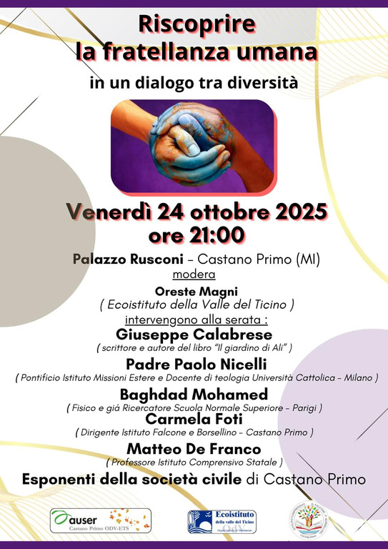 Castano Primo - "Riscoprire la fratellanza umana", la locandina Castano Primo - "Riscoprire la fratellanza umana", la locandina