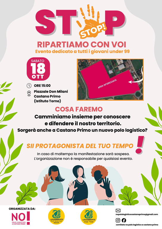Castano Primo - 'Stop' al Polo logistico, la locandina ottobra 2025