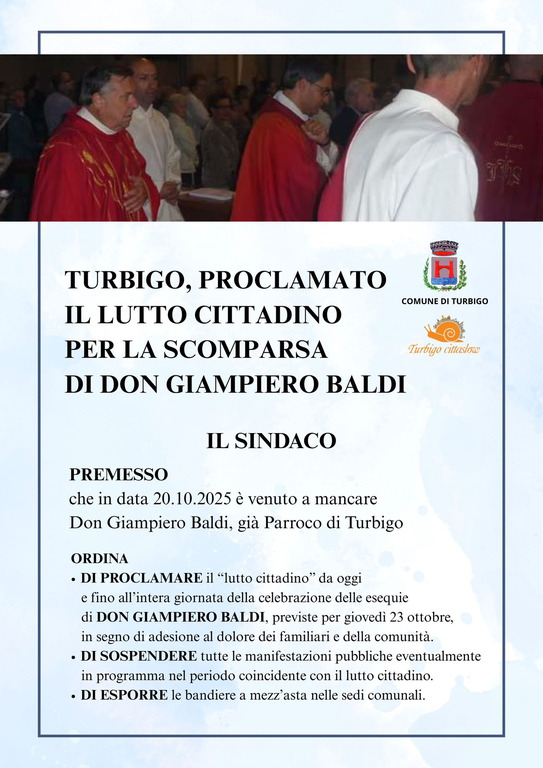 Turbigo - Lutto cittadino per don Giampiero