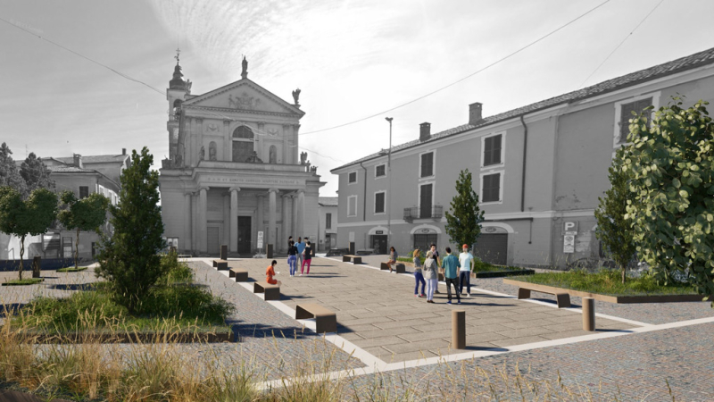 Cuggiono - Progetto nuova piazza, un rendering
