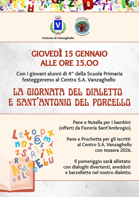 Vanzaghello - Un pomeriggio per riscoprire il dialetto, la locandina