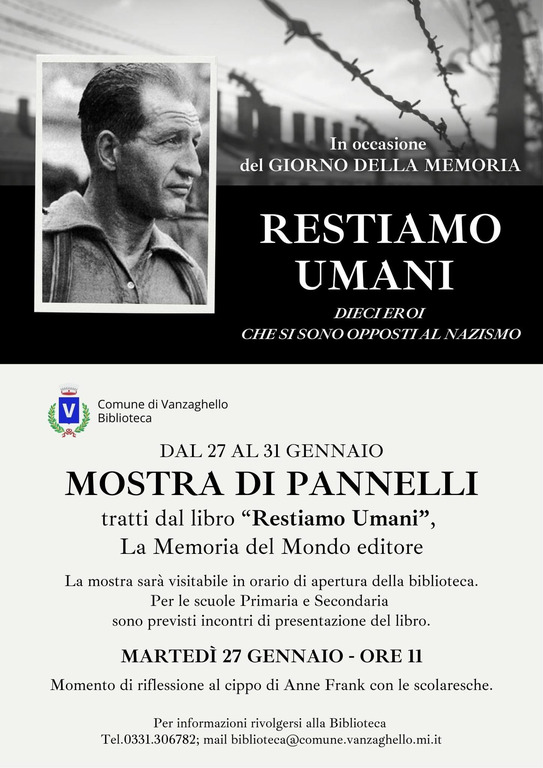 Vanzaghello - "Restiamo umani", la locandina della mostra Vanzaghello - "Restiamo umani", la locandina della mostra