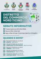 Territorio - Distretto del Commercio Nord Ticino, locandina presentazione incontri