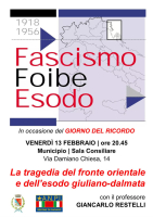 Dairago - “Fascismo, foibe, esodo”, la locandina