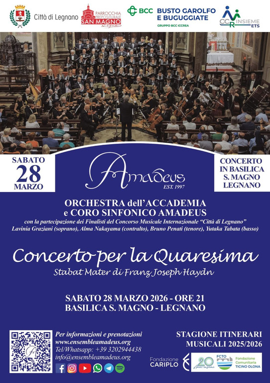 Legnano - Concerto 28 marzo 2026, la locandina