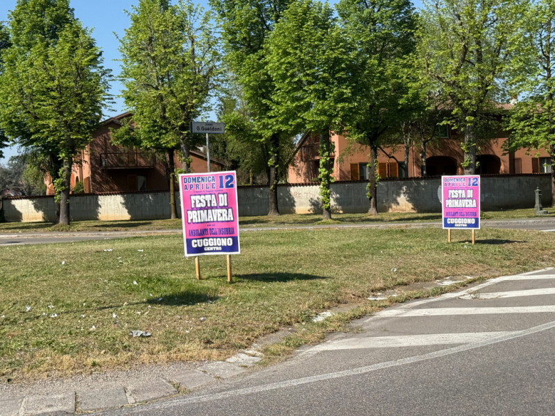 Cuggiono - Cartelli nelle aiuole, fiera 2026