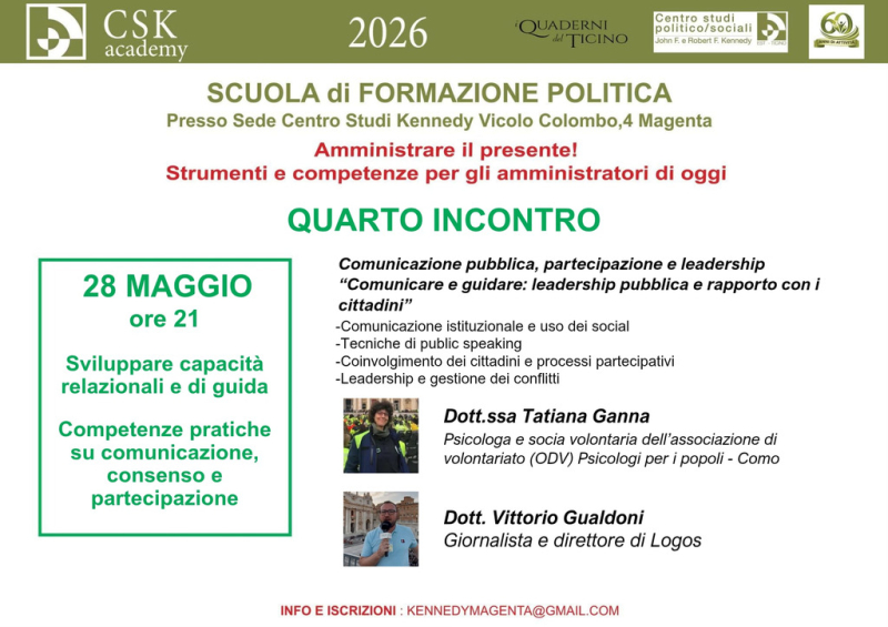 Magenta - Presentazione quarto incontro comunicazione politica 2026 Magenta - Presentazione quarto incontro comunicazione politica 2026