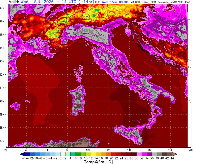 Meteo - Situazione meteo del 15 luglio 2026 Meteo - Situazione meteo del 15 luglio 2026