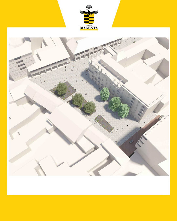 Magenta - Rendering del progetto di Piazza Liberazione