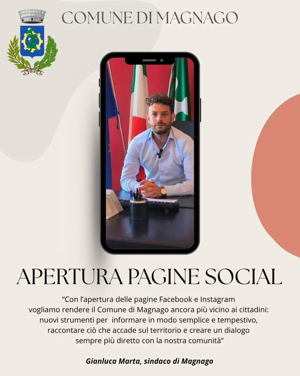 Magnago - Il Comune apre le pagine social