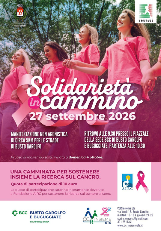 Busto Garolfo - Solidarietà in Cammino 2026, la locandina Busto Garolfo - Solidarietà in Cammino 2026, la locandina