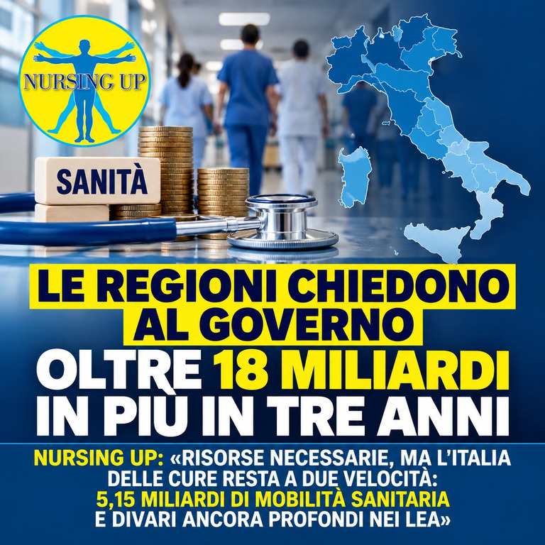 Salute - Nursing Up e le Regioni che chiedono fondi Salute - Nursing Up e le Regioni che chiedono fondi