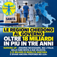 Salute - Nursing Up e le Regioni che chiedono fondi