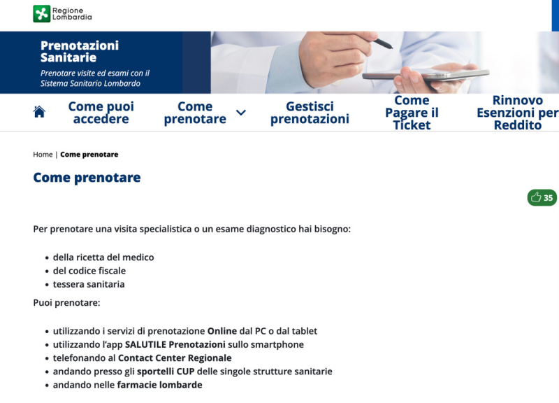 Salute - Portale prenotazioni sanitarie regionale Salute - Portale prenotazioni sanitarie regionale