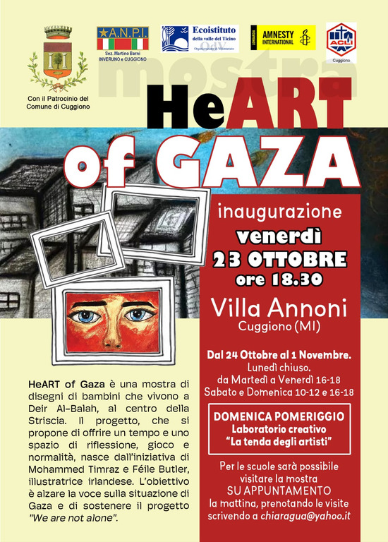 Cuggiono - “HeArt of Gaza”, locandina Cuggiono - “HeArt of Gaza”, locandina