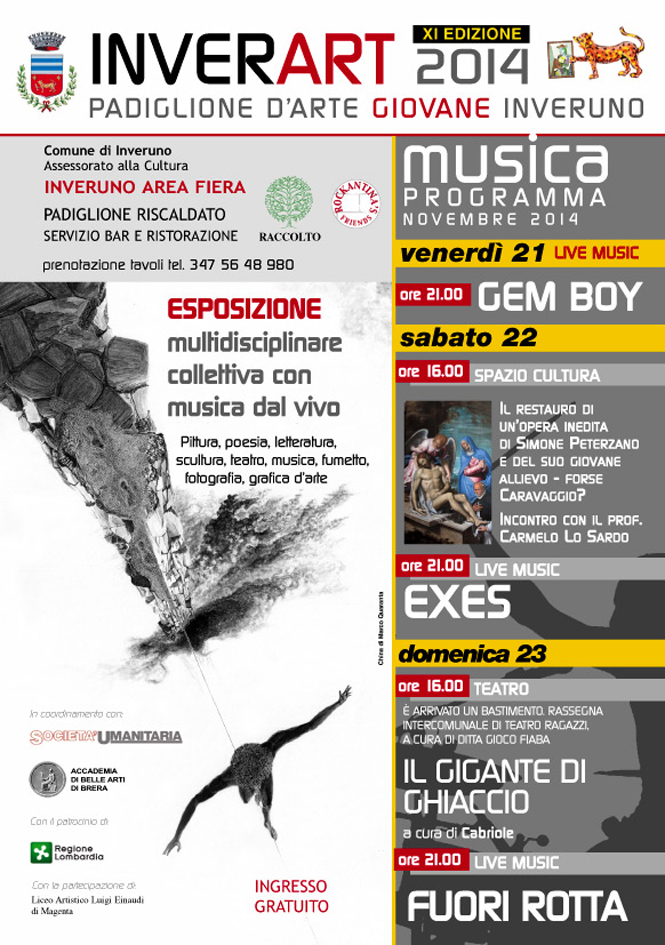Dal 21 al 23 novembre 2014 torna ad Inveruno Inverart con musica e arte giovane